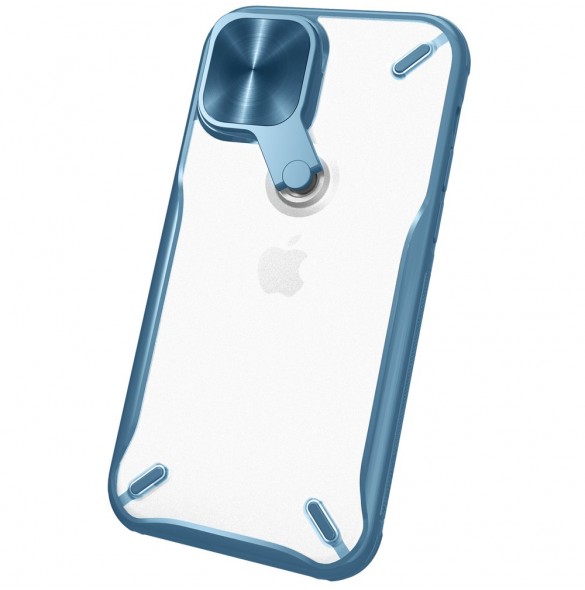 Nillkin Cyclops Fodral Ett slitstarkt fodral med ett kameraskydd och ett hopfällbart stativ för iPhone 13 Pro Max blå