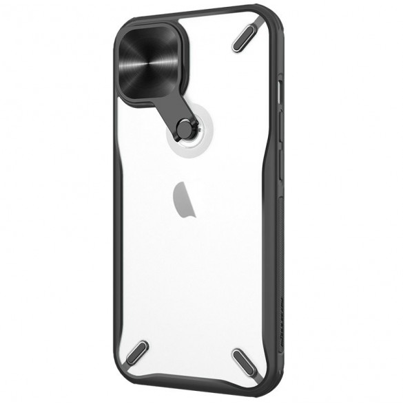 Nillkin Cyclops Fodral Slitstarkt fodral med ett kameraskydd och ett hopfällbart stativ för iPhone 13 svart