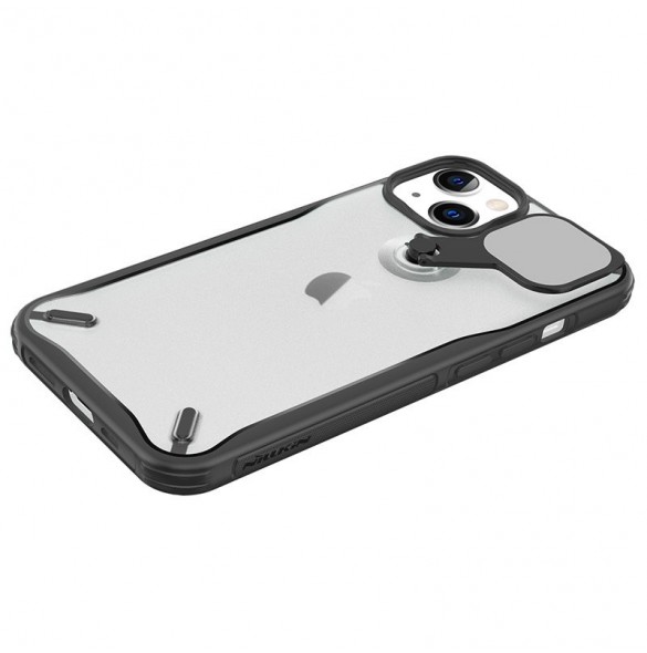 Nillkin Cyclops Fodral Slitstarkt fodral med ett kameraskydd och ett hopfällbart stativ för iPhone 13 svart
