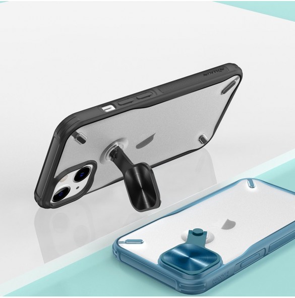 Nillkin Cyclops Fodral Slitstarkt fodral med ett kameraskydd och ett hopfällbart stativ för iPhone 13 svart