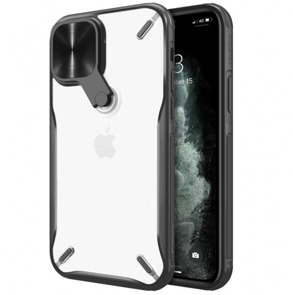 Nillkin Cyclops Fodral Slitstarkt fodral med kamerafodral och ett hopfällbart stativ för iPhone 13 Pro Max svart