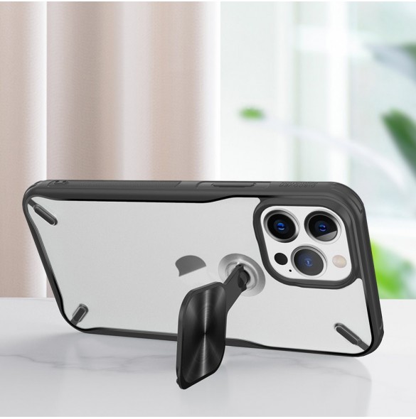 Nillkin Cyclops Fodral Slitstarkt fodral med kamerafodral och ett hopfällbart stativ för iPhone 13 Pro Max svart