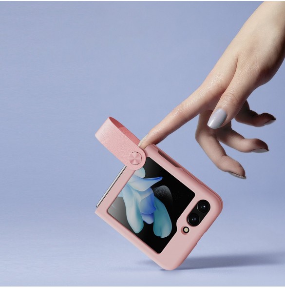 Nillkin Flex Flip Fodral med berlock och ställ för Samsung Galaxy Z Flip 5 - Peach