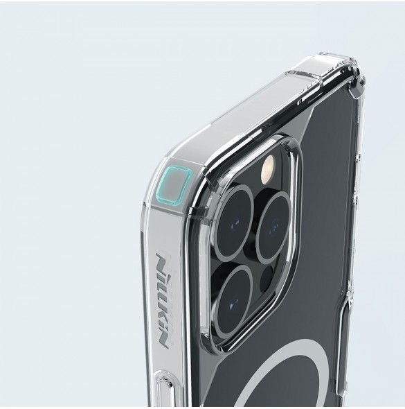 Nillkin Nature Pro Magnetisk pansarfodral med MagSafe för iPhone 15 Pro - blå