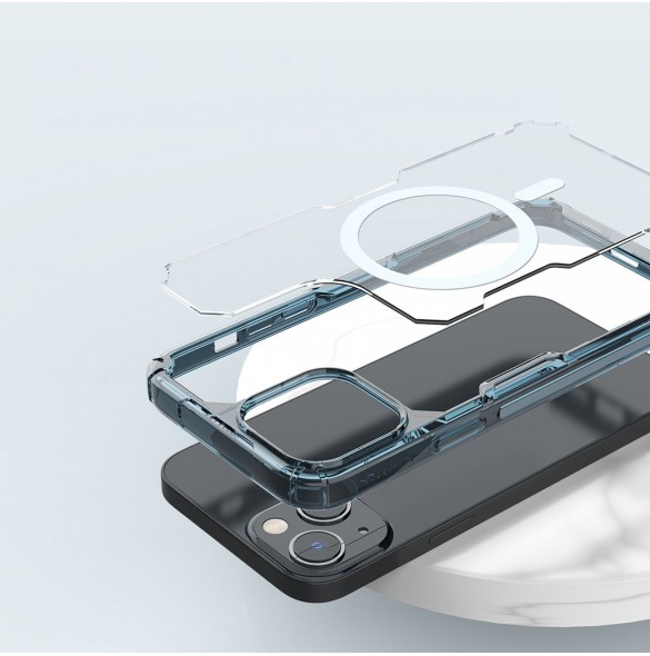 Nillkin Nature Pro Magnetic Case för iPhone 14 Plus magnetiskt MagSafe skal blått