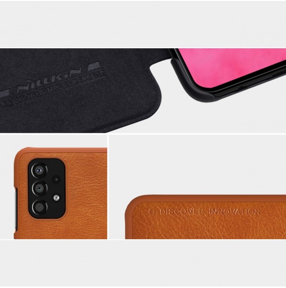 Nillkin Qin Fodral Fodral För Samsung Galaxy A33 5G Kameraskydd Hölster Cover Flip Cover Svart