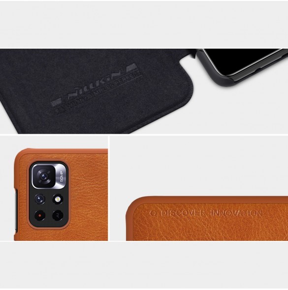 Nillkin Qin Fodral Fodral för Xiaomi Redmi Note 11T 5G / Note 11S 5G / Note 11 5G (Kina) / Poco M4 Pro 5G Kameraskydd Hölster
