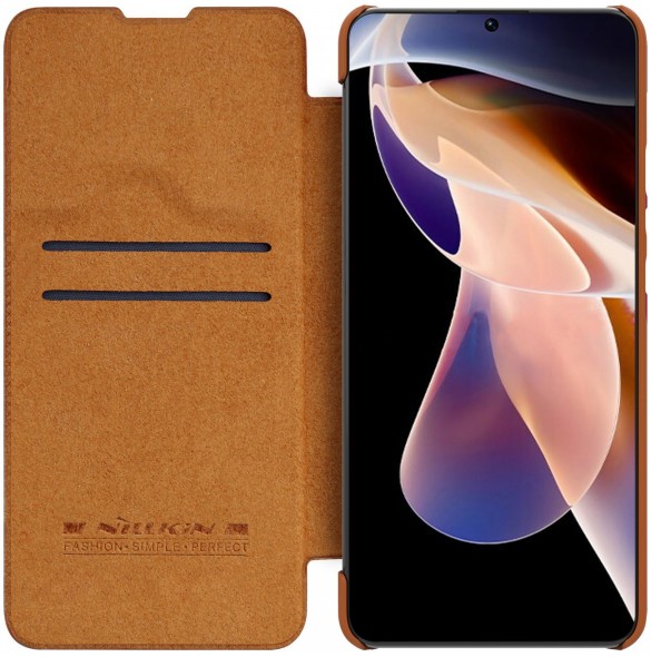 Nillkin Qin Case Cover för Xiaomi Redmi Note 11 Pro+ (Kina) / Redmi Note 11 Pro (Kina) / Mi11i HyperCharge Kameraskydd Hölste