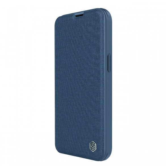 Nillkin Qin Cloth Pro Case Fodral För iPhone 14 Plus Kameraskydd Hölster Cover Flip Case Blå