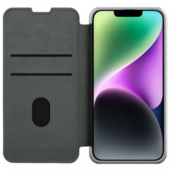 Nillkin Qin Cloth Pro Case Fodral För iPhone 14 Plus Kameraskydd Hölster Cover Flip Fodral Grå