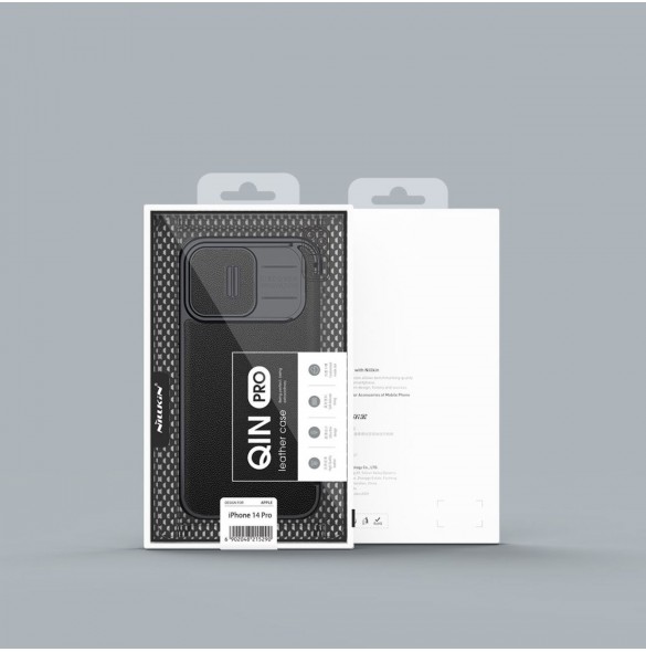 Nillkin Qin Cloth Pro Case Fodral För iPhone 14 Pro Kameraskydd Hölster Cover Flip Case Blå