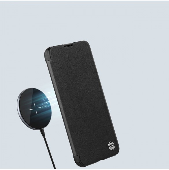 Nillkin Qin Cloth Pro Case Fodral För iPhone 14 Pro Kameraskydd Hölster Cover Flip Case Blå