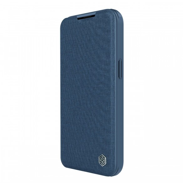 Nillkin Qin Cloth Pro Case Fodral För iPhone 14 Pro Max Kameraskydd Hölster Cover Flip Case Blå