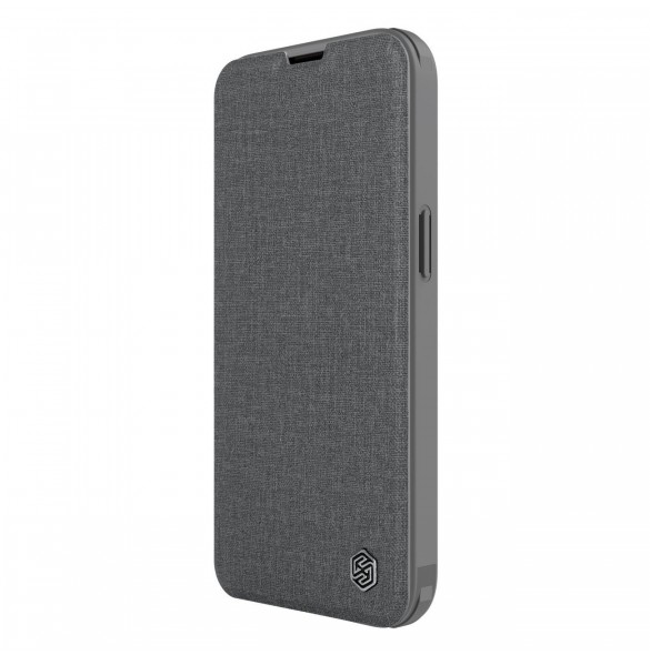 Nillkin Qin Cloth Pro Case Fodral För iPhone 14 Pro Max Kameraskydd Hölster Cover Flip Fodral Grå