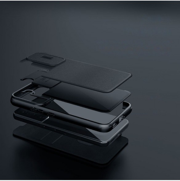 Nillkin Qin Cloth Pro Case Fodral För iPhone 14 Pro Max Kameraskydd Hölster Cover Flip Fodral Grå