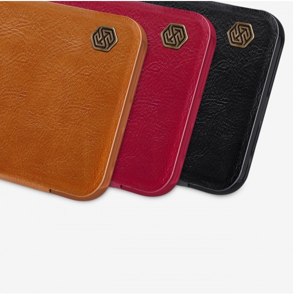 Nillkin Qin Läder Flip Wallet-fodral till Samsung Galaxy A34 5G - Brun