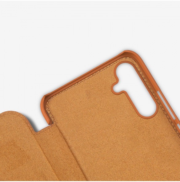 Nillkin Qin Läder Flip Wallet-fodral till Samsung Galaxy A34 5G - Brun