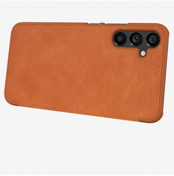 Nillkin Qin Läder Flip Wallet-fodral till Samsung Galaxy A34 5G - Brun