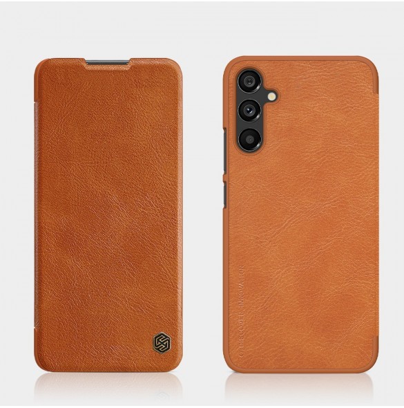 Nillkin Qin Läder Flip Wallet-fodral till Samsung Galaxy A34 5G - Brun