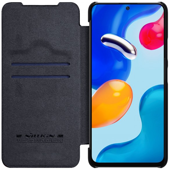 Nillkin Qin läderfodral för Xiaomi Redmi Note 11S / Note 11 svart