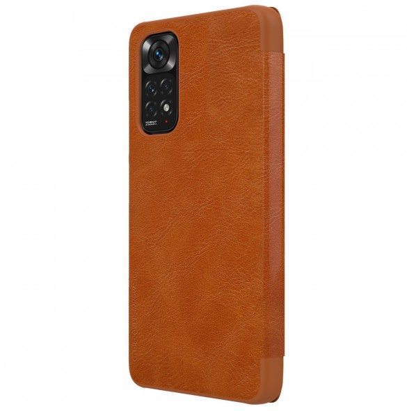 Nillkin Qin läderfodral för Xiaomi Redmi Note 11S / Note 11 brun