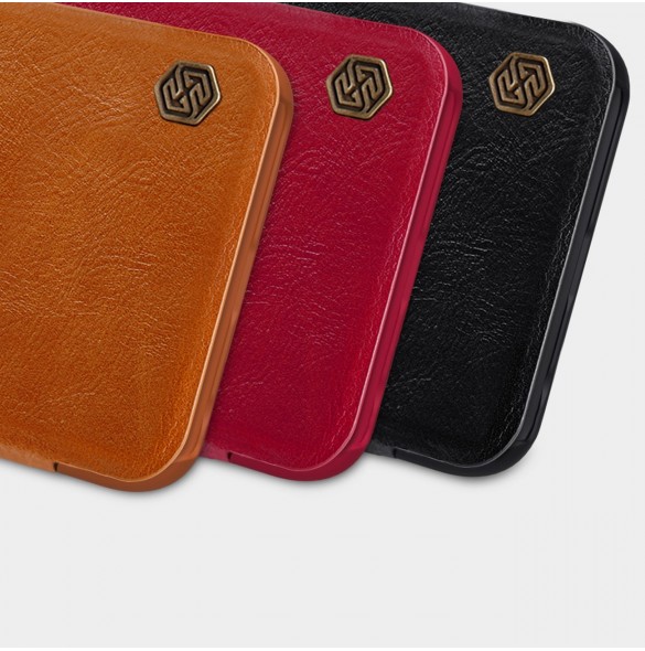 Nillkin Qin läderfodral för Xiaomi Redmi Note 11S / Note 11 brun