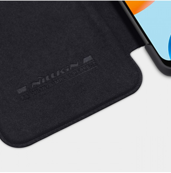 Nillkin Qin läderfodral för Xiaomi Redmi Note 11S / Note 11 brun