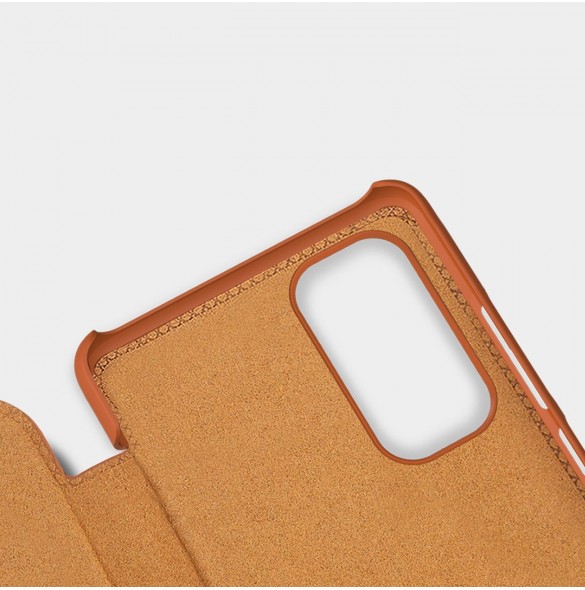 Nillkin Qin läderfodral för Xiaomi Redmi Note 11S / Note 11 brun