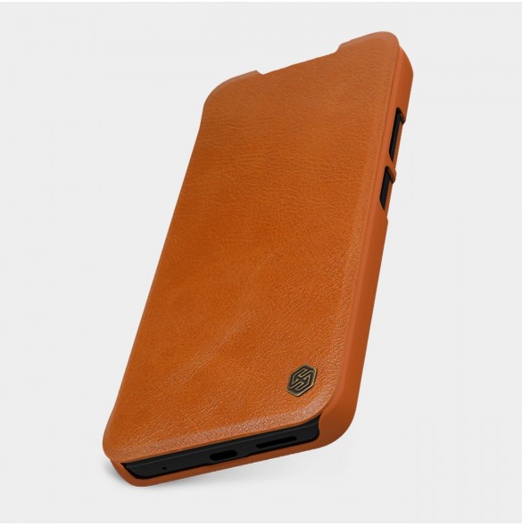 Nillkin Qin läderfodral för Xiaomi Redmi Note 11S / Note 11 brun