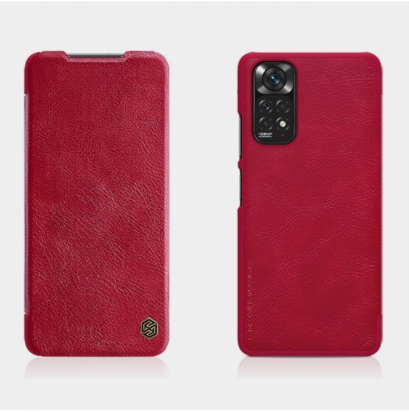 Nillkin Qin läderfodral för Xiaomi Redmi Note 11S / Note 11 brun