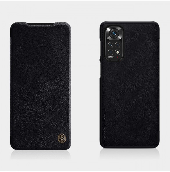 Nillkin Qin läderfodral för Xiaomi Redmi Note 11S / Note 11 brun