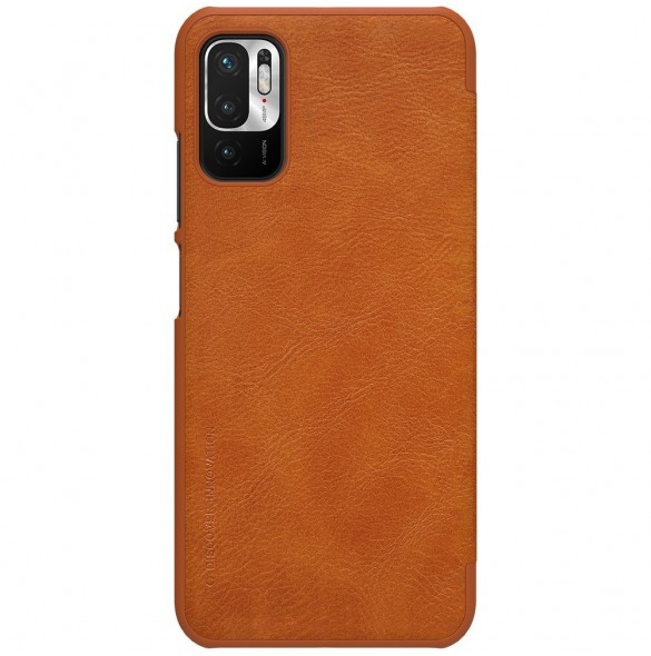 Nillkin Qin läderhölsterfodral till Xiaomi Redmi Note 10 5G brun