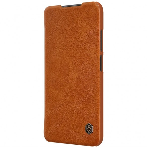 Nillkin Qin läderhölsterfodral till Xiaomi Redmi Note 10 5G brun
