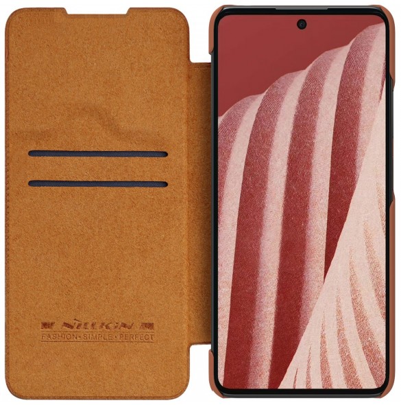 Nillkin Qin läderhölster till Samsung Galaxy A73 brun