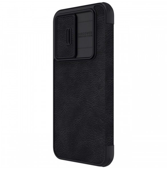 Nillkin Qin Läder Pro-fodral för Samsung Galaxy A54 5G Flip Cover Kamerafodral Svart
