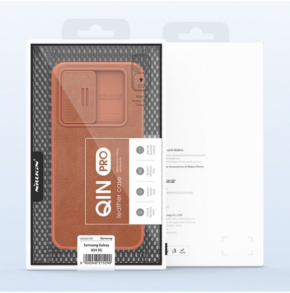 Nillkin Qin Läder Pro-fodral för Samsung Galaxy A54 5G Flip Cover Kamerafodral Svart