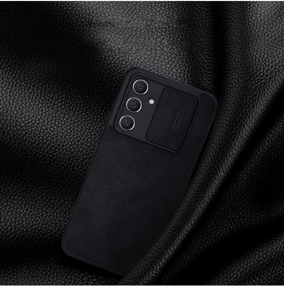 Nillkin Qin Läder Pro-fodral för Samsung Galaxy A54 5G Flip Cover Kamerafodral Svart