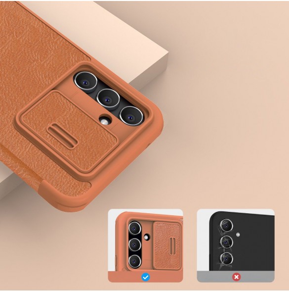Nillkin Qin Läder Pro-fodral för Samsung Galaxy A54 5G Flip Cover Kamerafodral Svart