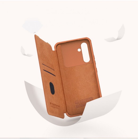 Nillkin Qin Läder Pro-fodral för Samsung Galaxy A54 5G Flip Cover Kamerafodral Svart