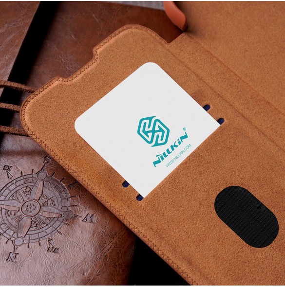 Nillkin Qin Läder Pro-fodral för Samsung Galaxy A54 5G Flip Cover Kamerafodral Svart