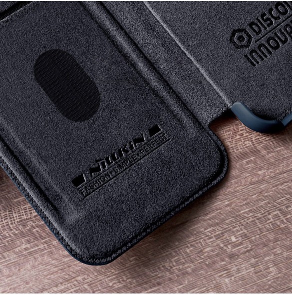 Nillkin Qin Läder Pro-fodral för Samsung Galaxy A54 5G Flip Cover Kamerafodral Svart