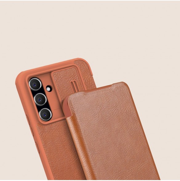 Nillkin Qin Läder Pro-fodral för Samsung Galaxy A54 5G Flip Cover Kamerafodral Svart