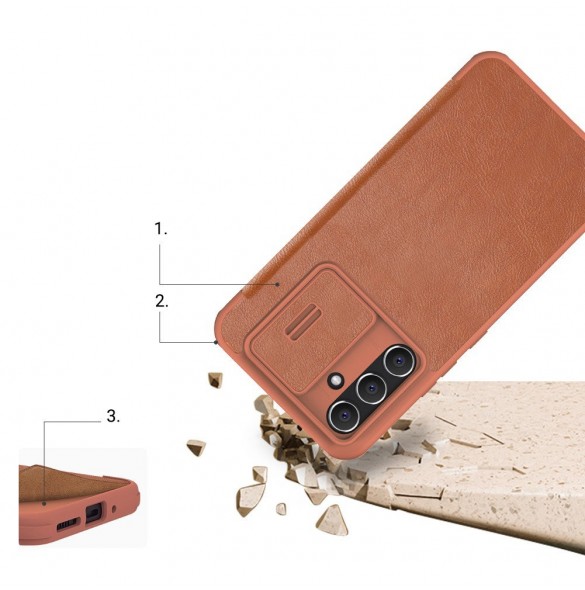 Nillkin Qin Läder Pro-fodral för Samsung Galaxy A54 5G Flip Cover Kamerafodral Svart