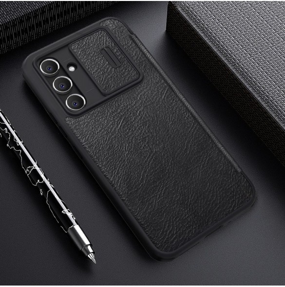Nillkin Qin Läder Pro-fodral för Samsung Galaxy A54 5G Flip Cover Kamerafodral Svart