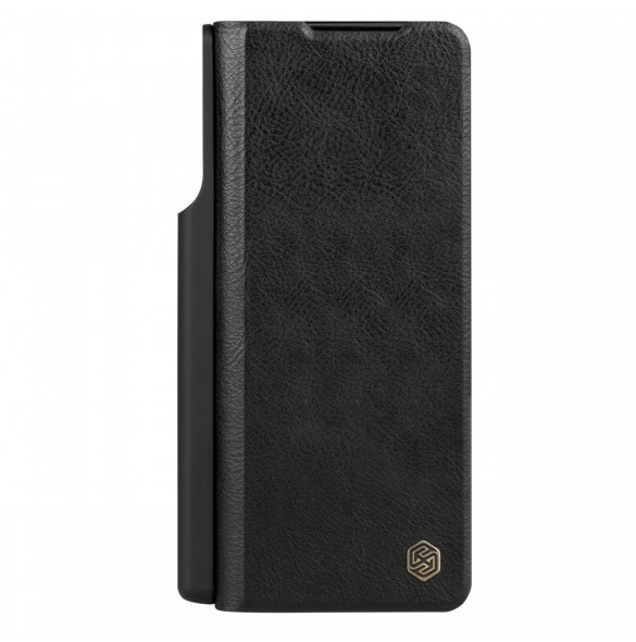 Nillkin Qin Leather Pro Läderfodral med kameraskydd för Samsung Galaxy Z Fold 5 - Svart
