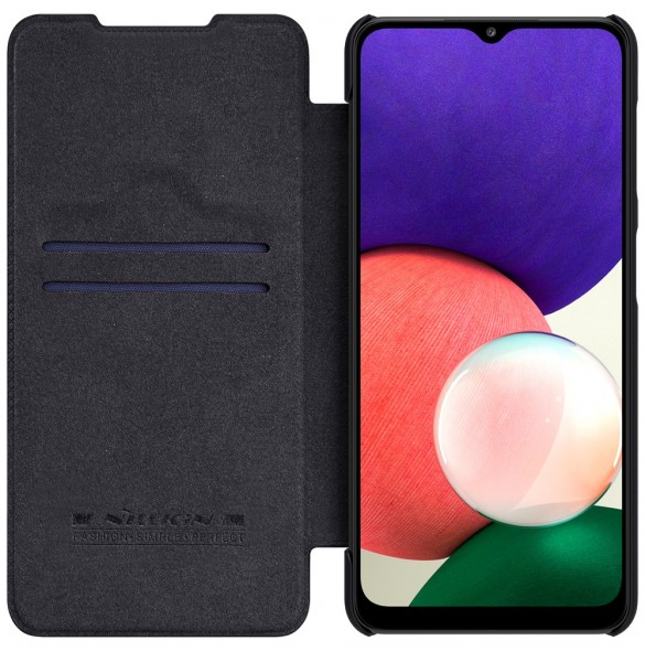 Nillkin Qin original läderfodral till Samsung Galaxy A22 4G svart