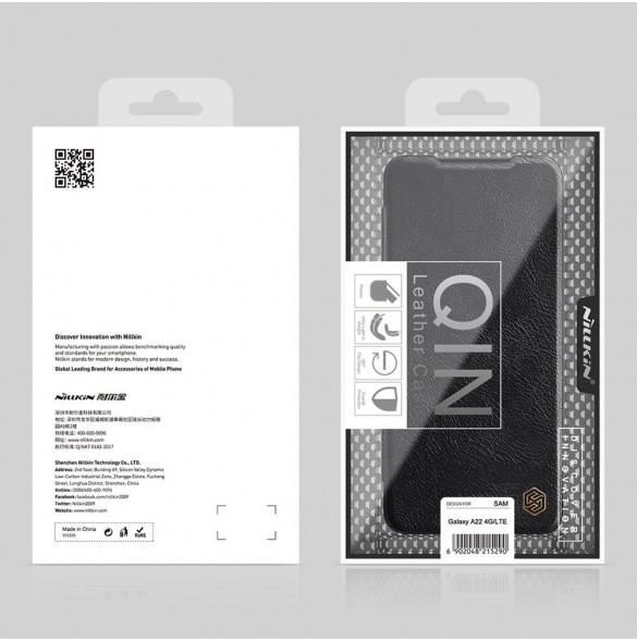 Nillkin Qin original läderfodral till Samsung Galaxy A22 4G brun