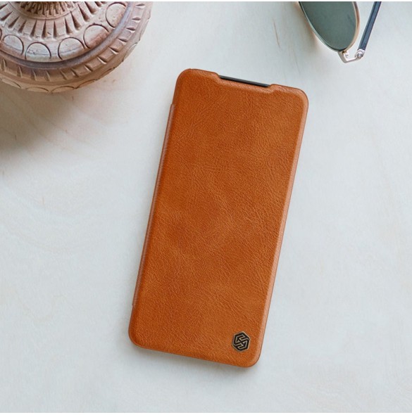 Nillkin Qin original läderfodral till Samsung Galaxy A22 4G brun