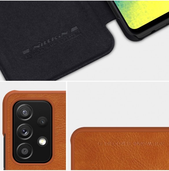 Nillkin Qin original läderfodral till Samsung Galaxy A72 4G svart