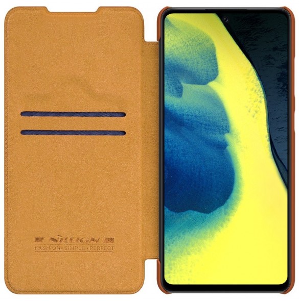 Nillkin Qin original läderfodral till Samsung Galaxy A72 4G brun